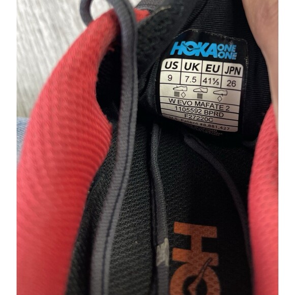 Hoka Evo Mafate 2 Womens Size 9 Red Black Athletic Trail Running Shoes Sneaker B - Picture 7 of 12